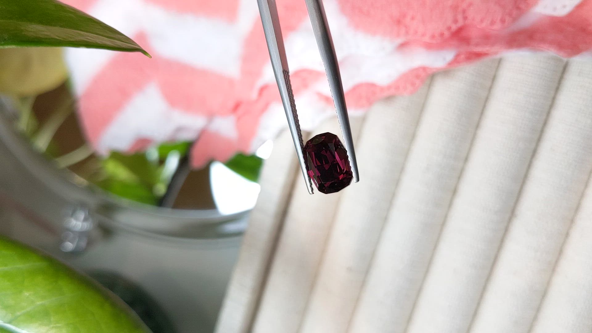 3.37 Ct. Purplish Red Garnet from Tanzania Size Video