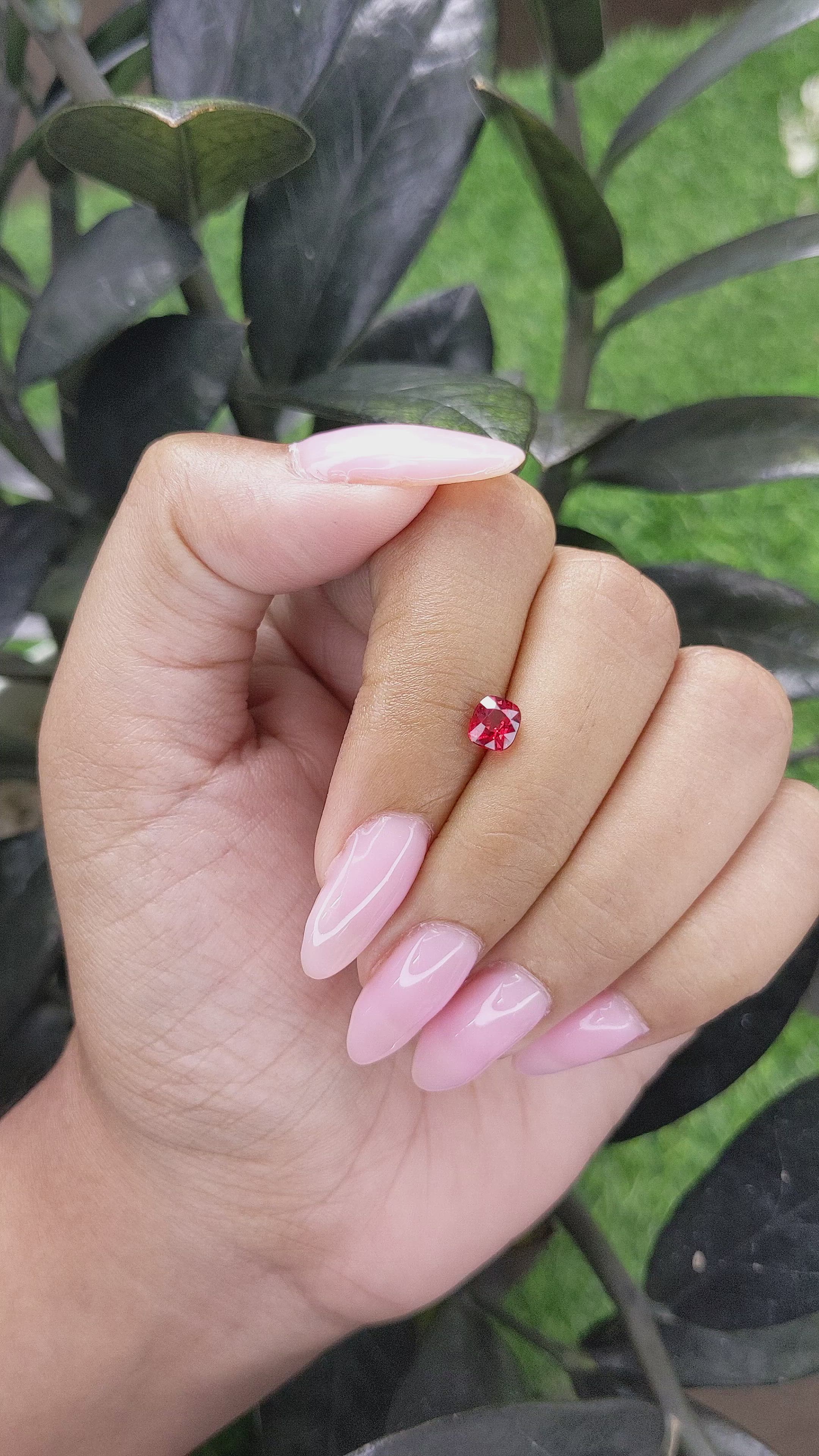 0.81 Ct. Spinel from Burma (Myanmar) Size Video