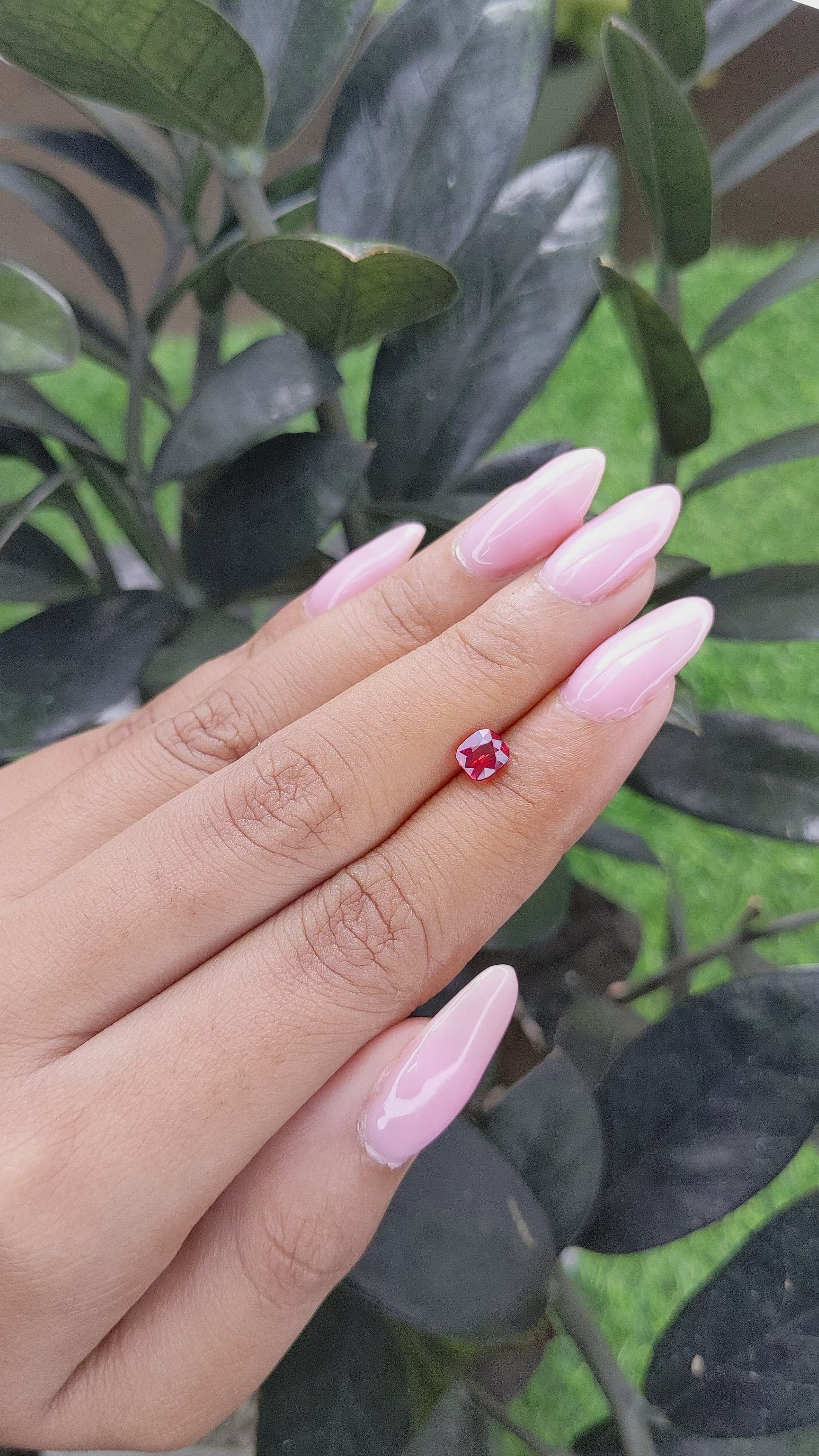 0.81 Ct. Spinel from Burma (Myanmar) Size Video