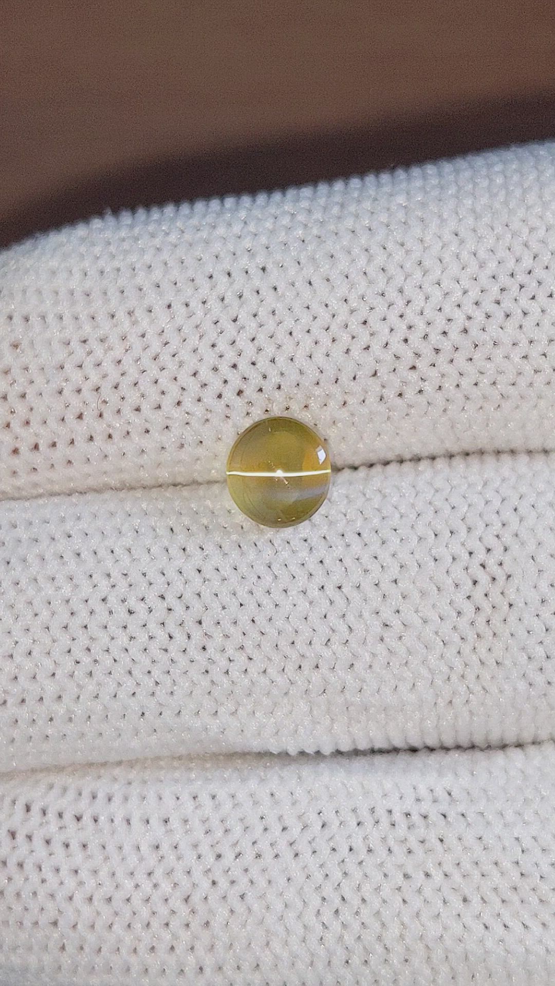 1.51 Ct. Cabochon Chrysoberyl from Ceylon (Sri Lanka) Size Video