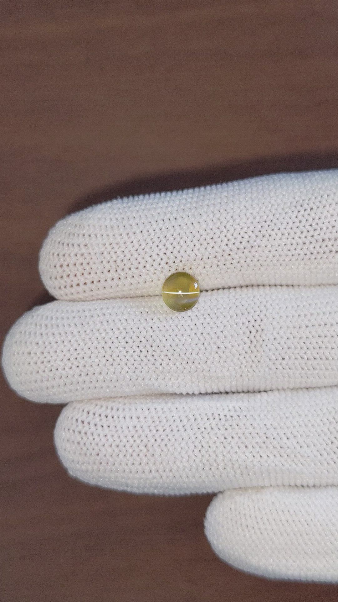 1.51 Ct. Cabochon Chrysoberyl from Ceylon (Sri Lanka) Size Video