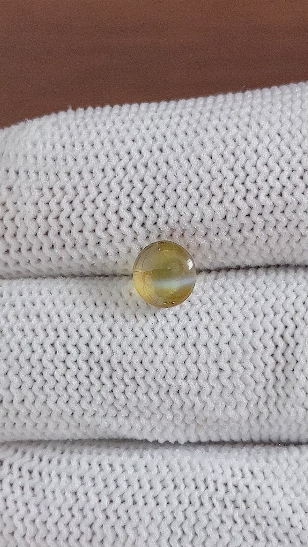 1.51 Ct. Cabochon Chrysoberyl from Ceylon (Sri Lanka) Size Video