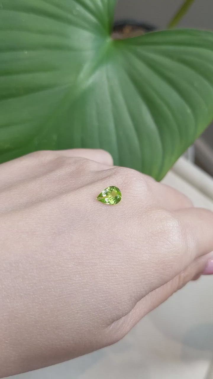0.76 Ct. Peridot from Burma (Myanmar) Size Video