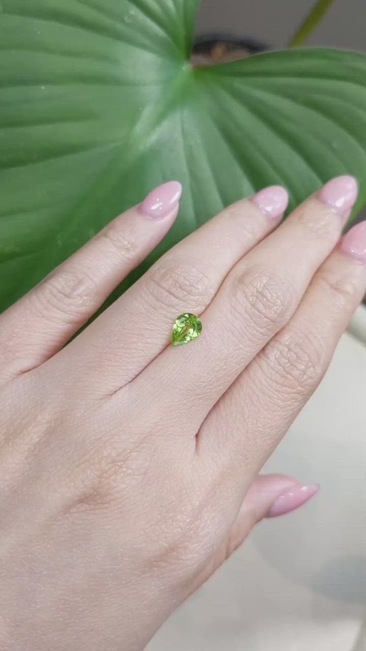 0.76 Ct. Peridot from Burma (Myanmar) Size Video