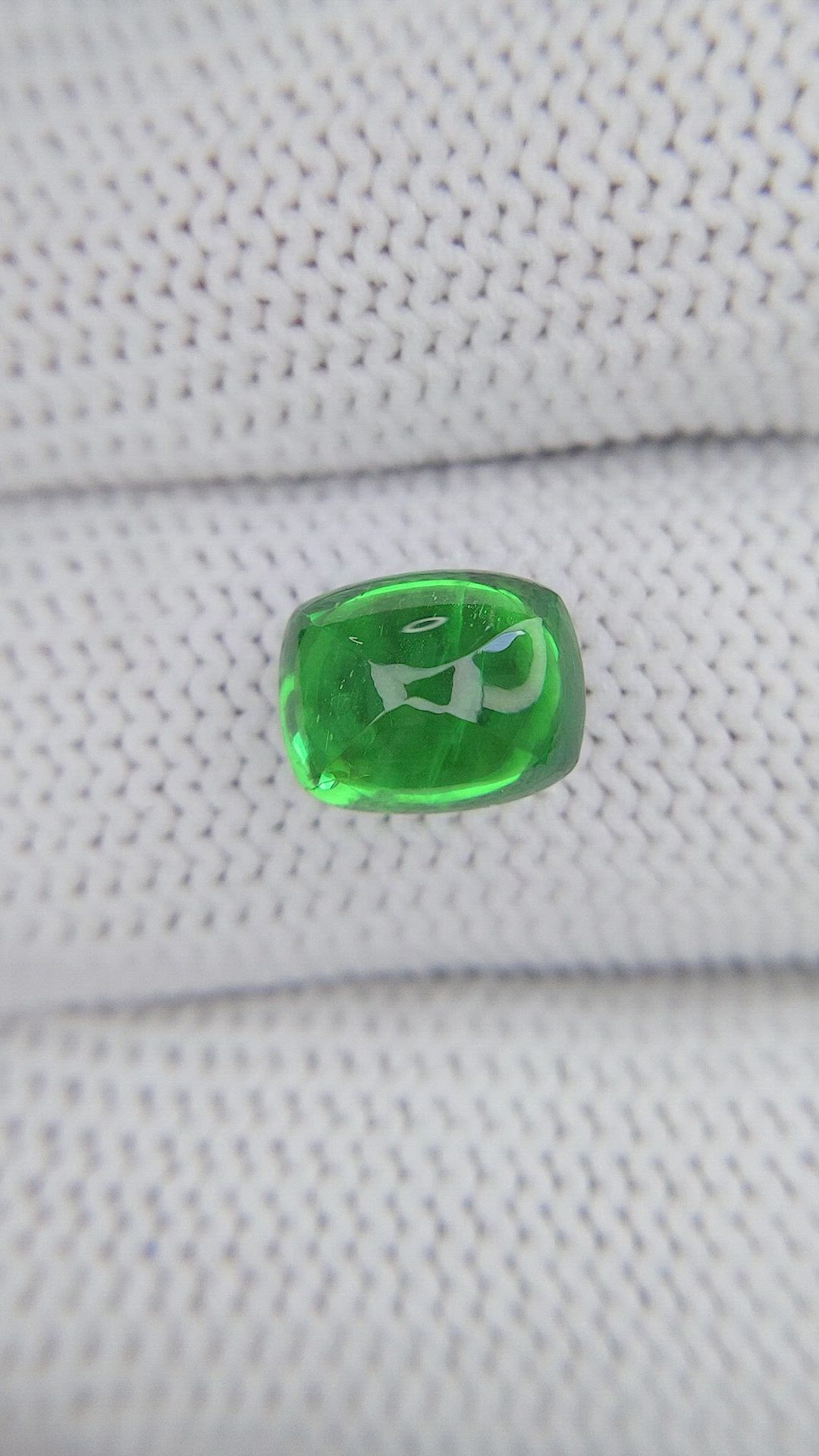 3.15 Ct. Cabochon Tsavorite Garnet from Tanzania Size Video