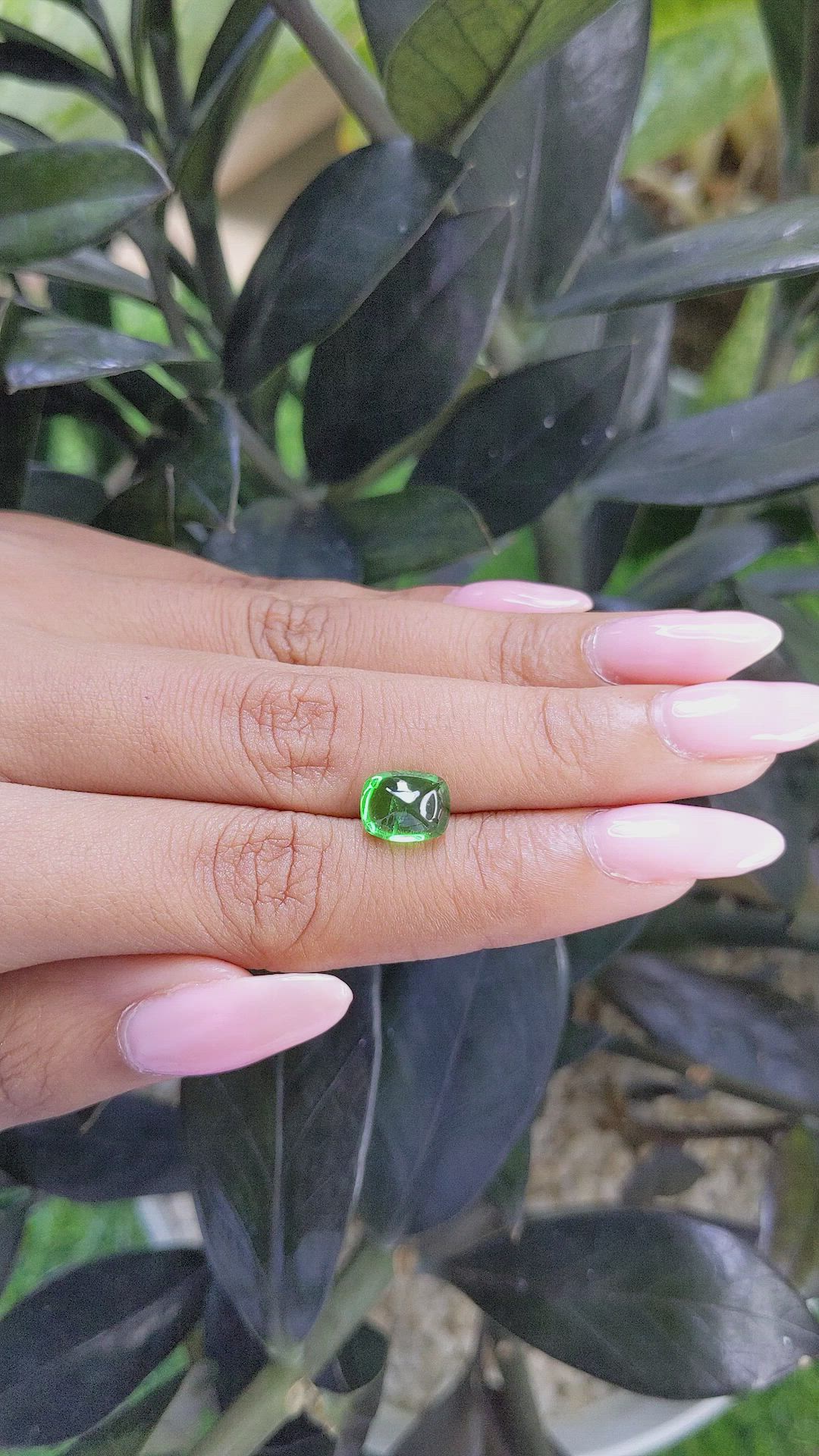 3.15 Ct. Cabochon Tsavorite Garnet from Tanzania Size Video