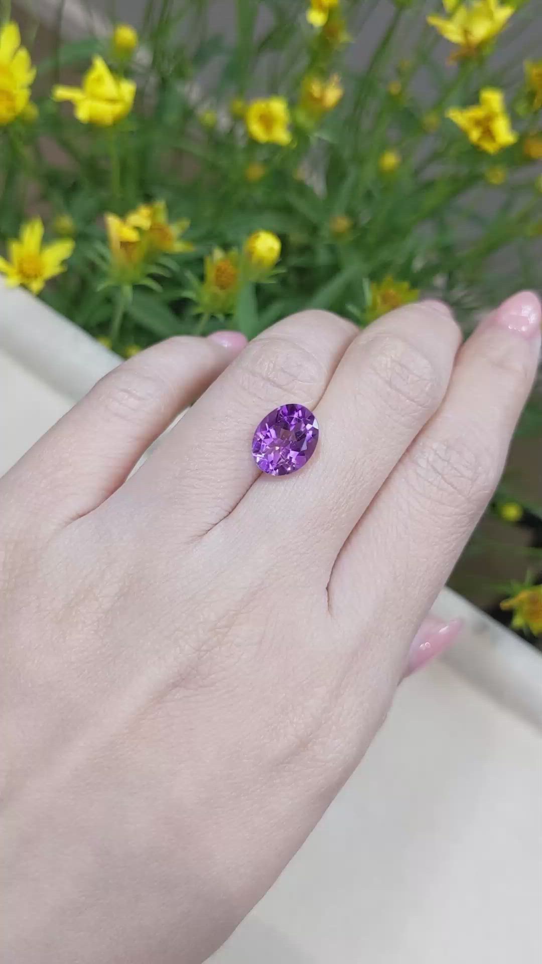 3.51 Ct. Amethyst from Brazil Size Video