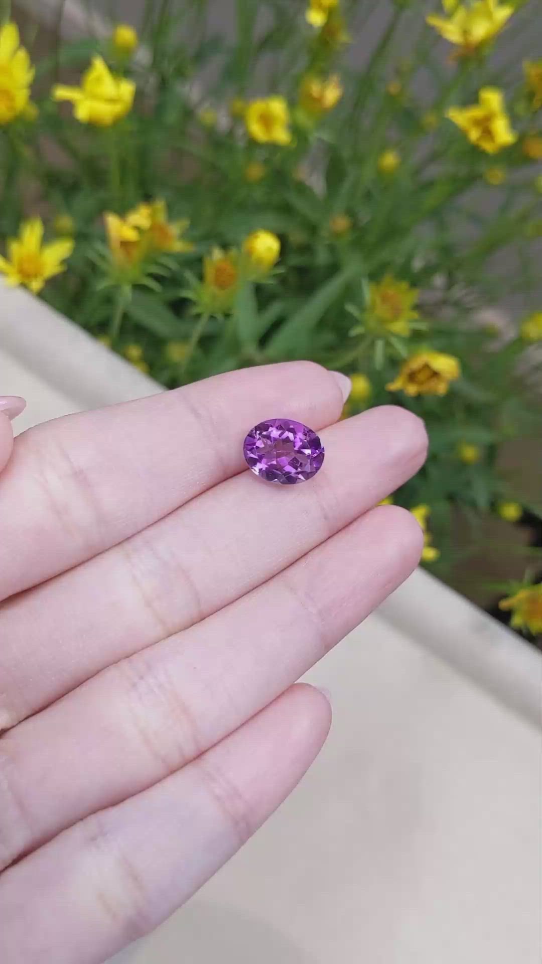 3.51 Ct. Amethyst from Brazil Size Video