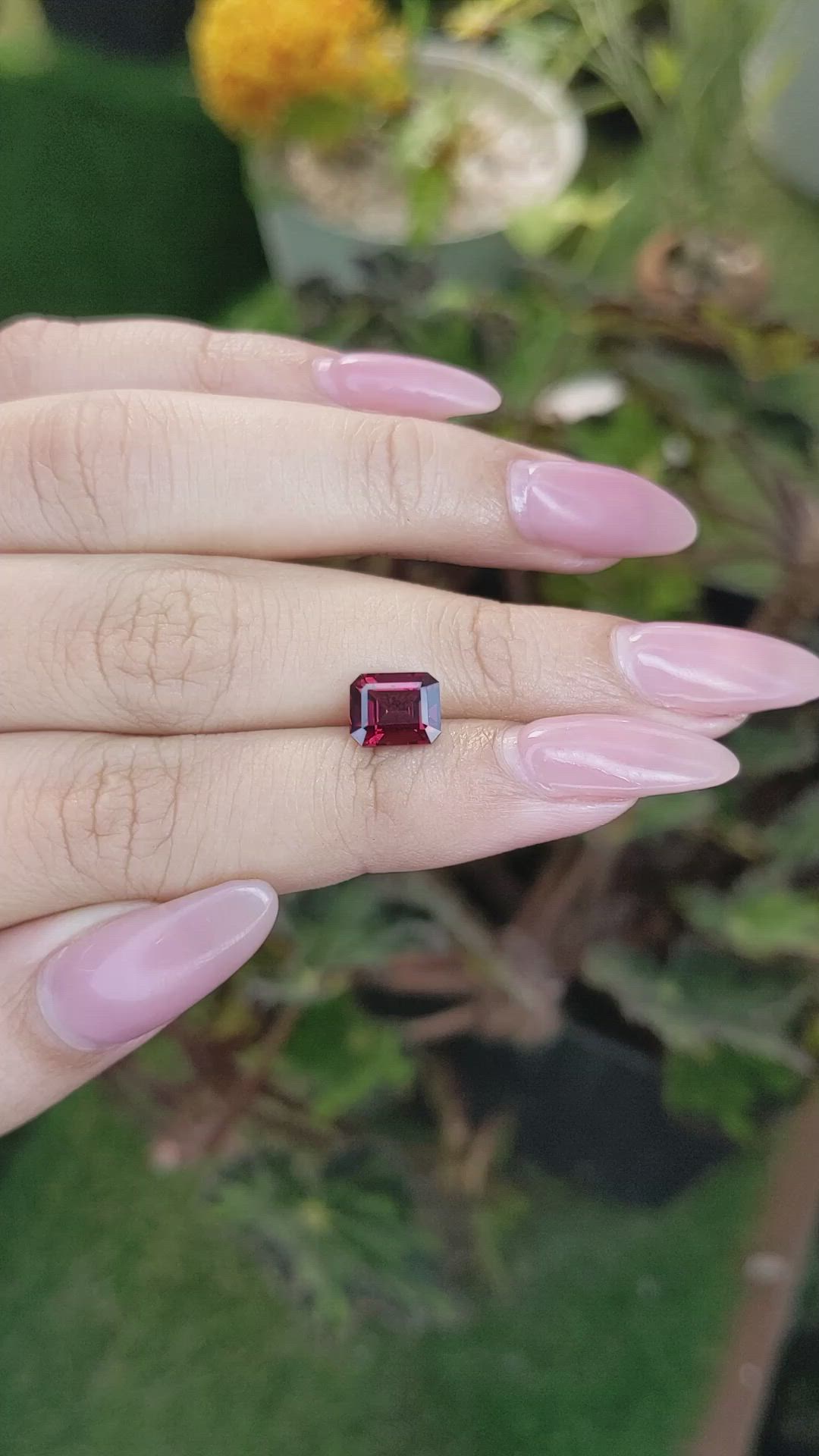 2.28 Ct. Garnet from Ceylon (Sri Lanka) Size Video