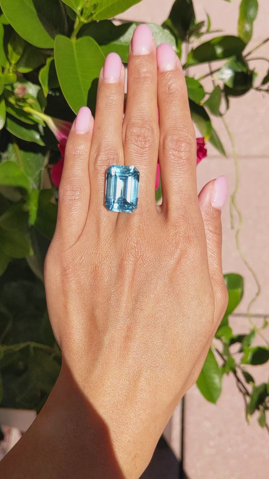 23.49 Ct. Aquamarine from Brazil Size Video