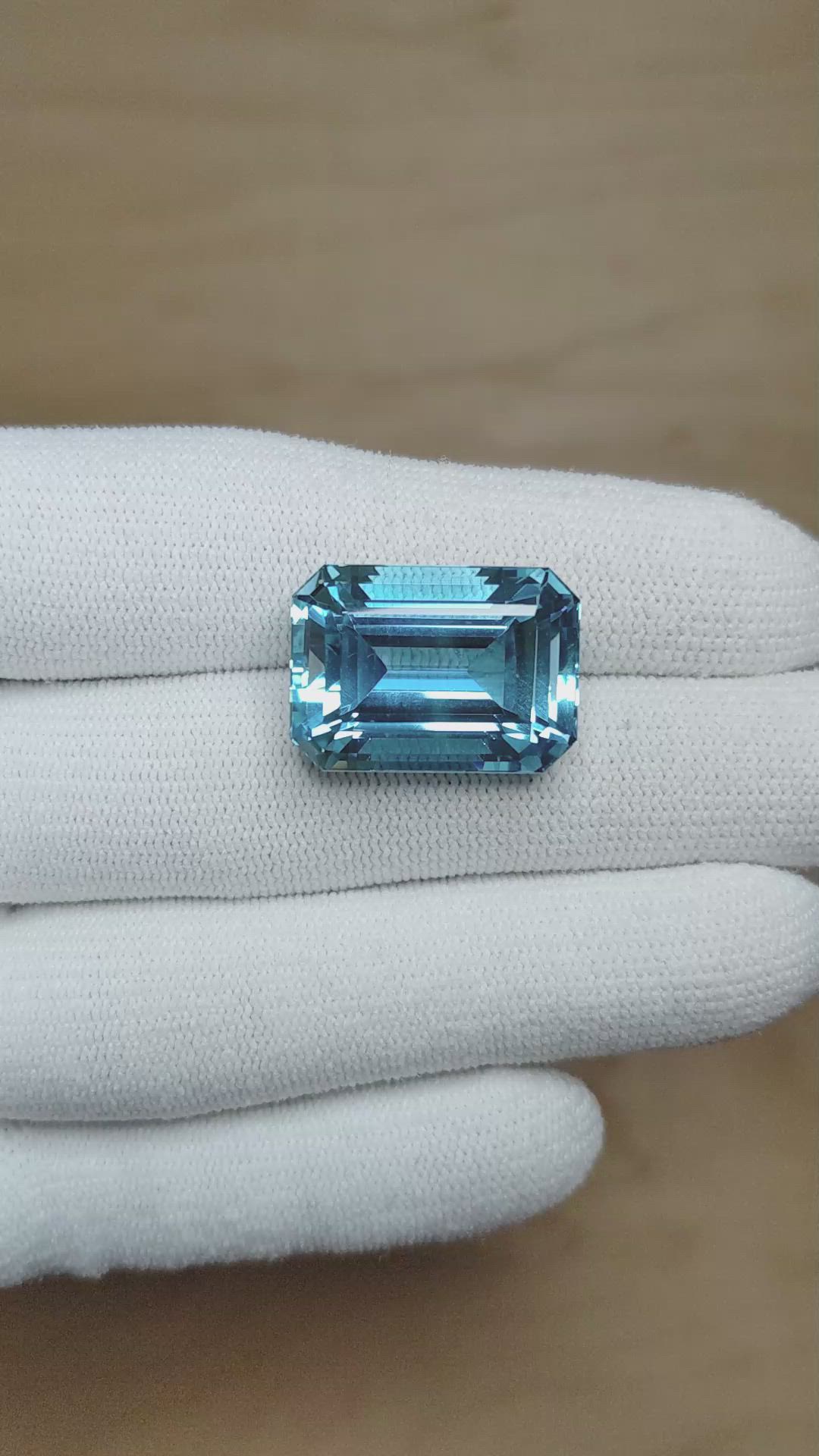 23.49 Ct. Aquamarine from Brazil Size Video