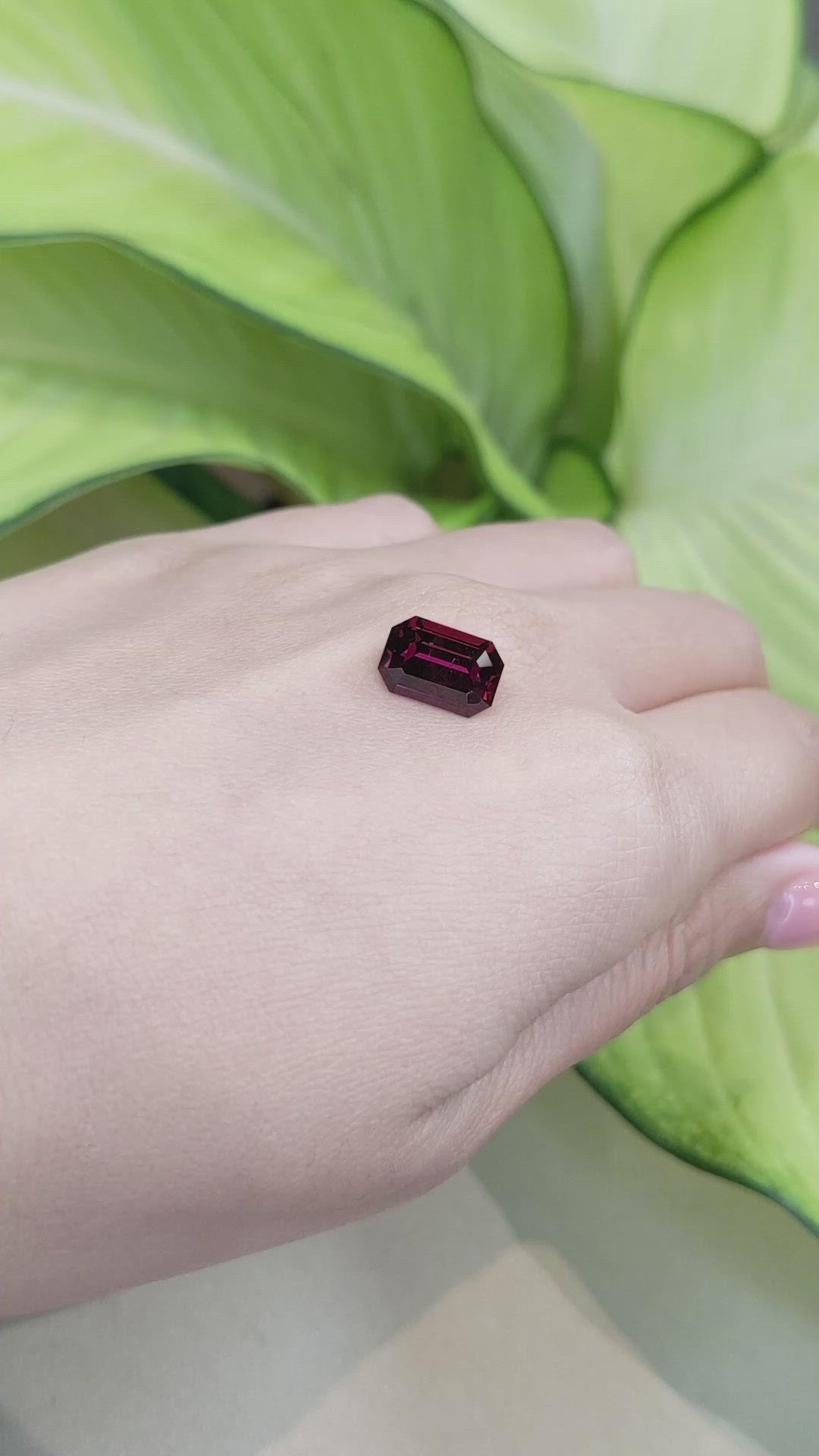 3.90 Ct. Garnet from Ceylon (Sri Lanka) Size Video