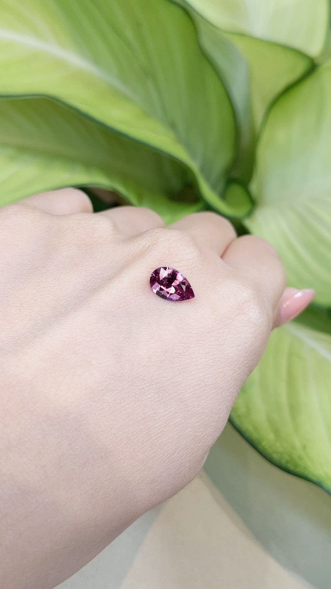 1.80 Ct. Purplish Pink Garnet from Ceylon (Sri Lanka) Size Video