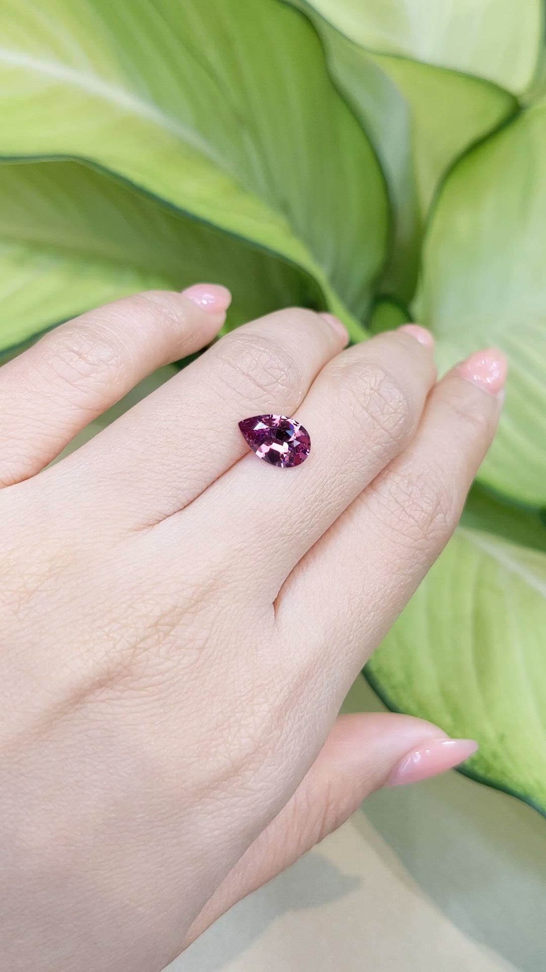 1.80 Ct. Purplish Pink Garnet from Ceylon (Sri Lanka) Size Video