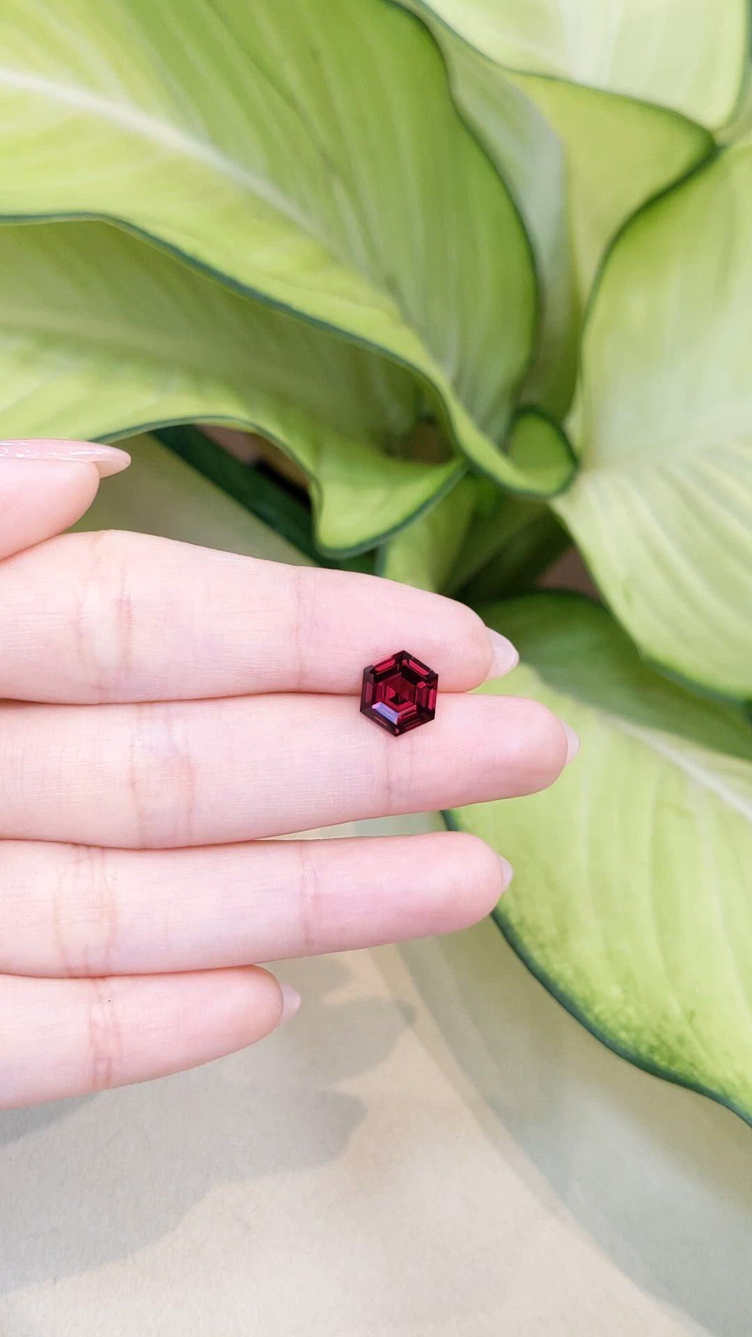 2.95 Ct. Red Garnet from Ceylon (Sri Lanka) Size Video