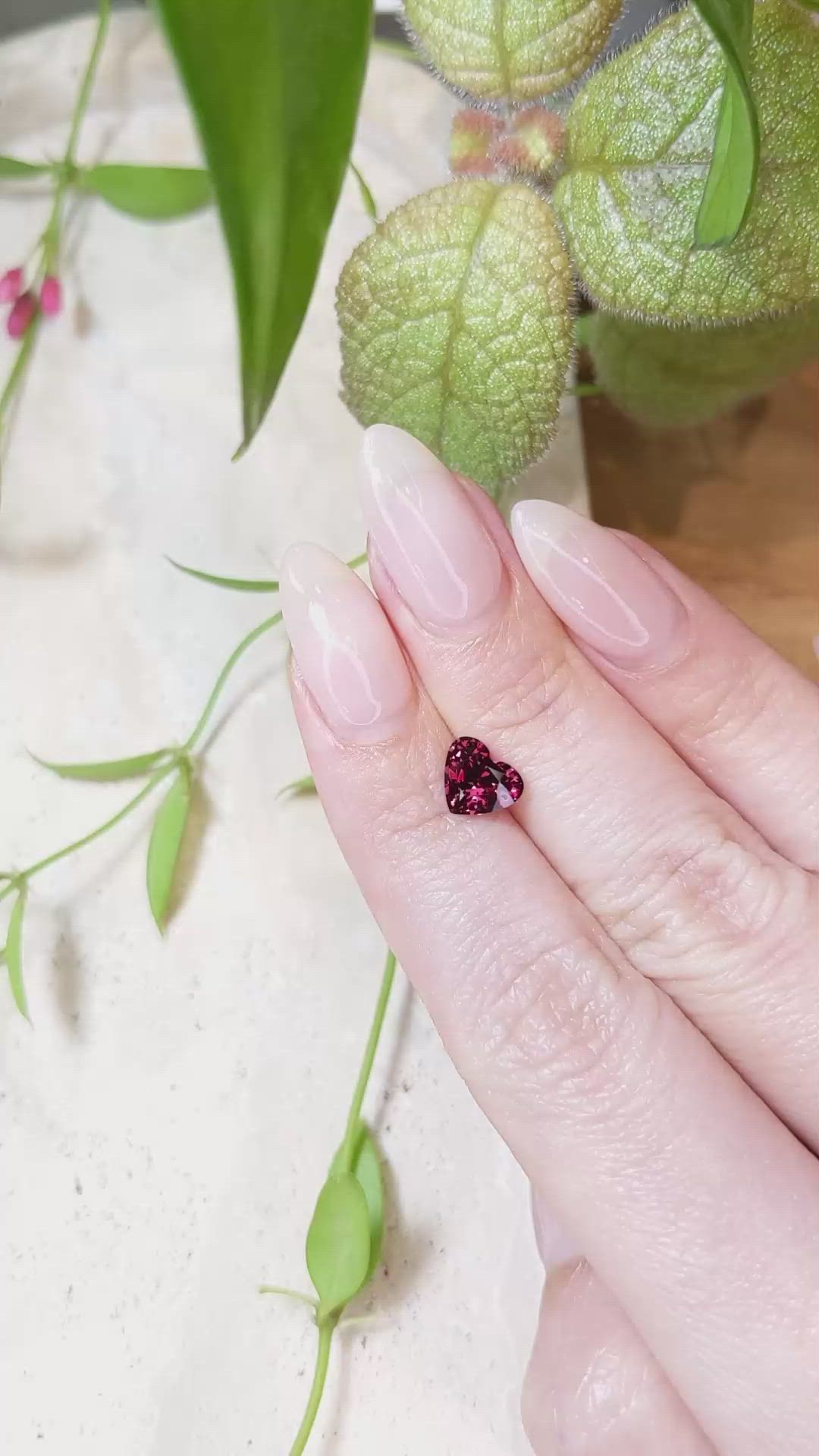 1.60 Ct. Garnet from Ceylon (Sri Lanka) Size Video