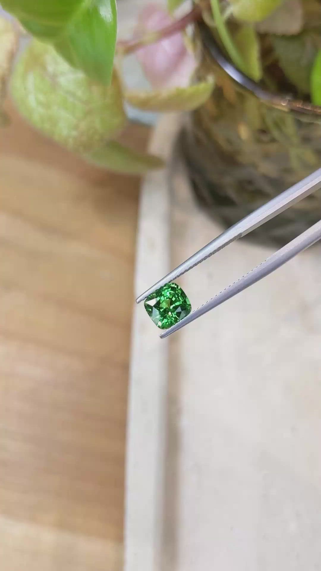1.85 Ct. Tsavorite Garnet from Tanzania Size Video
