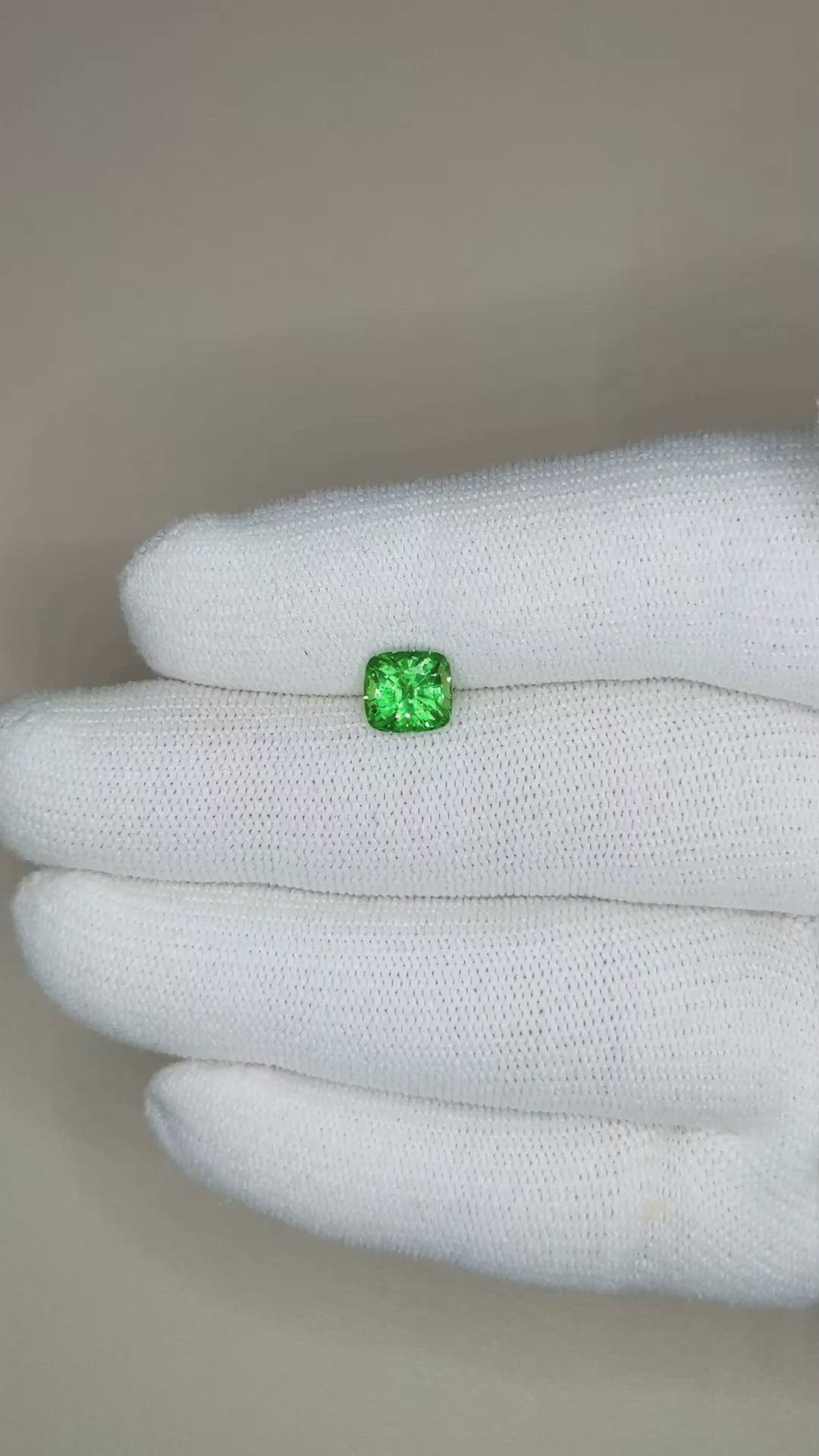 1.85 Ct. Tsavorite Garnet from Tanzania Size Video