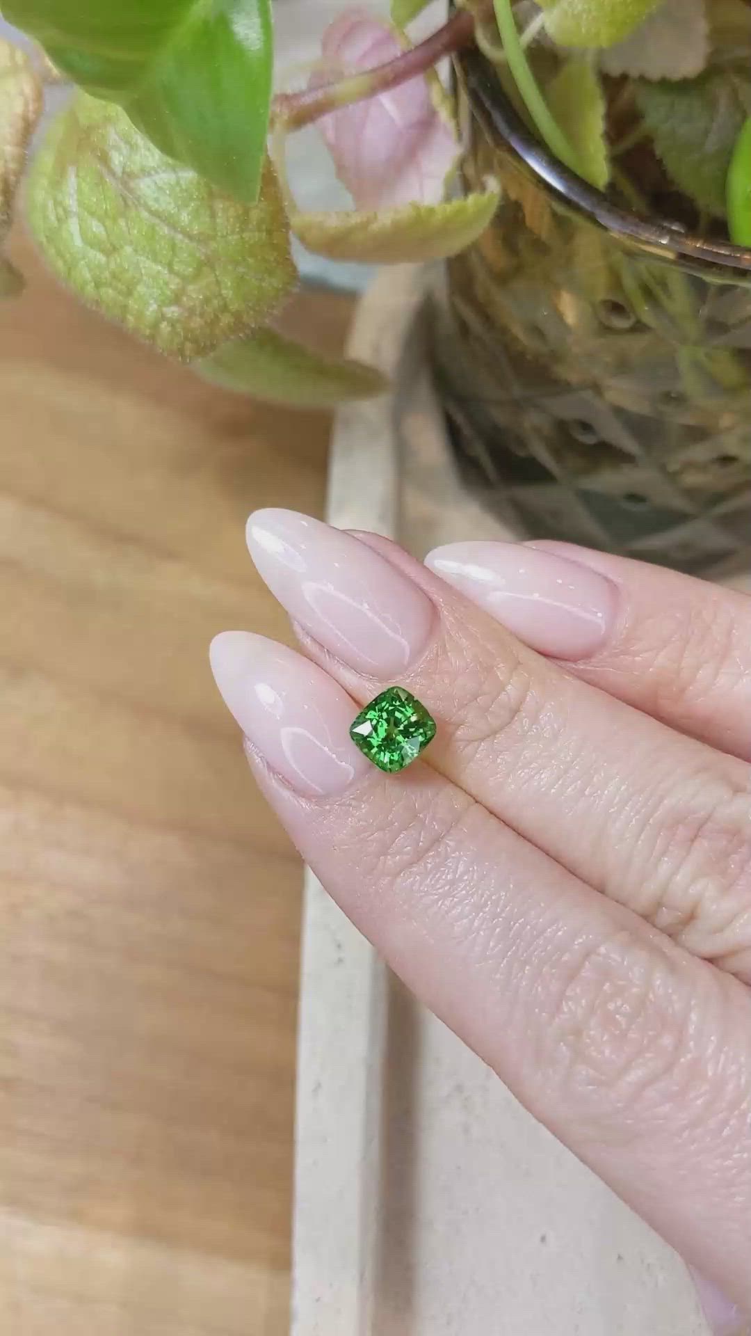 1.85 Ct. Tsavorite Garnet from Tanzania Size Video