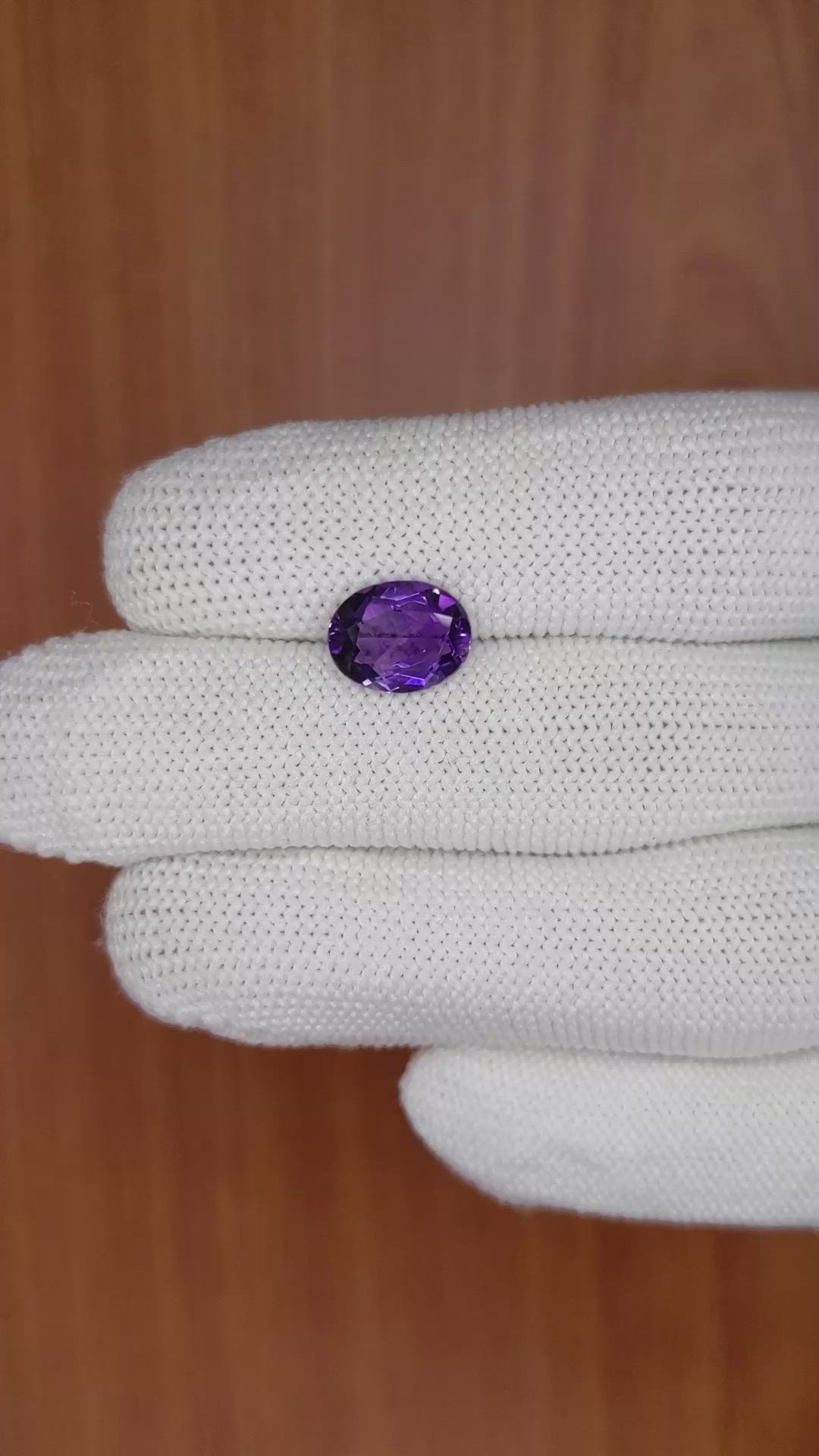 2.12 Ct. Amethyst from Brazil Size Video