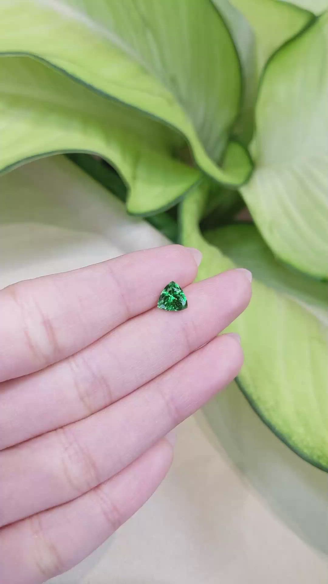 1.30 Ct. Tsavorite Garnet from Tanzania Size Video
