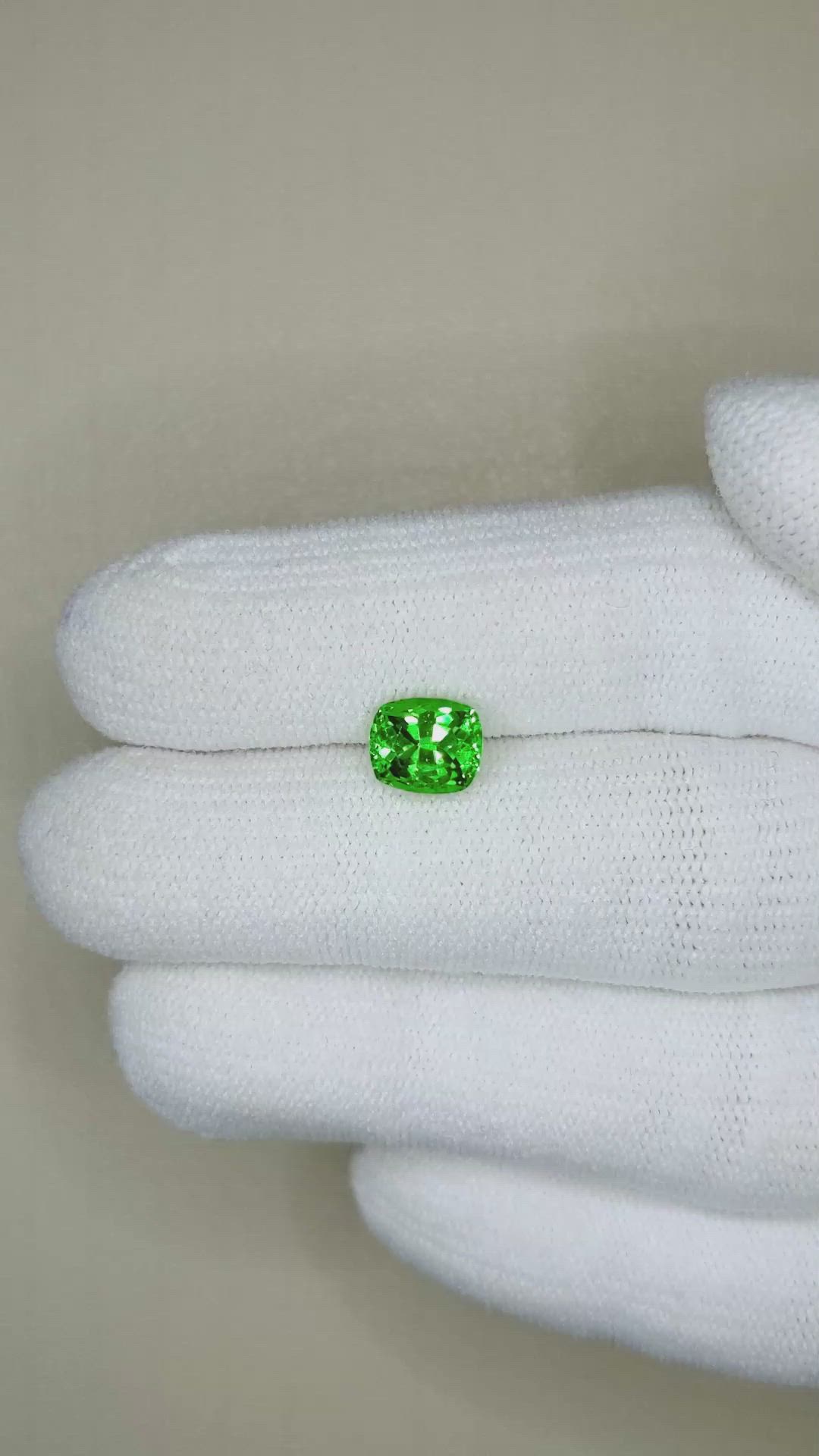 1.70 Ct. Tsavorite Garnet from Tanzania Size Video