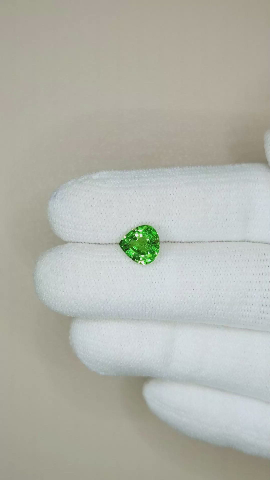 1.72 Ct. Tsavorite Garnet from Tanzania Size Video