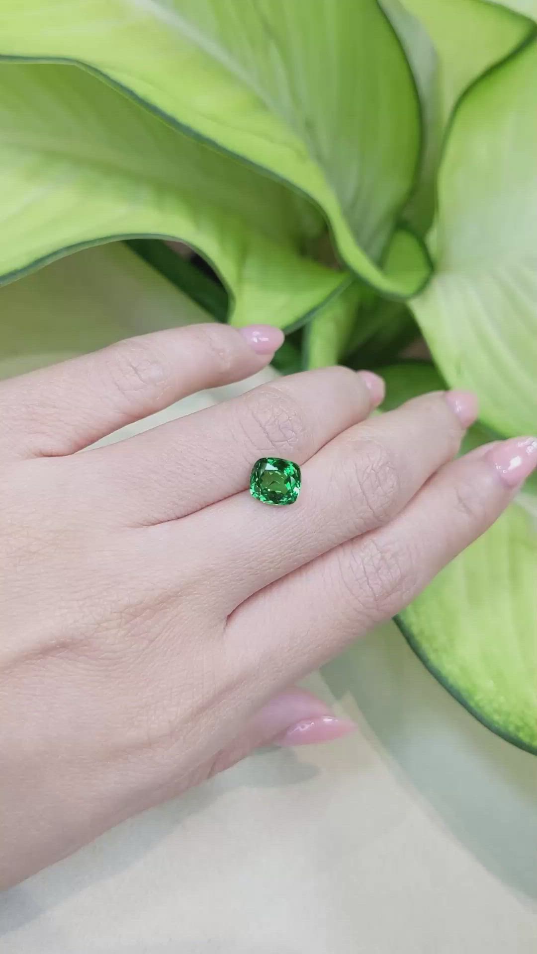 2.61 Ct. Tsavorite Garnet from Tanzania Size Video