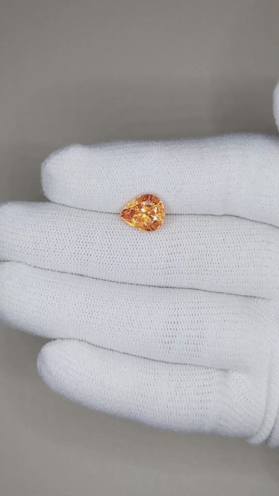4.10 Ct. Spessartite Garnet from Ceylon (Sri Lanka) Size Video