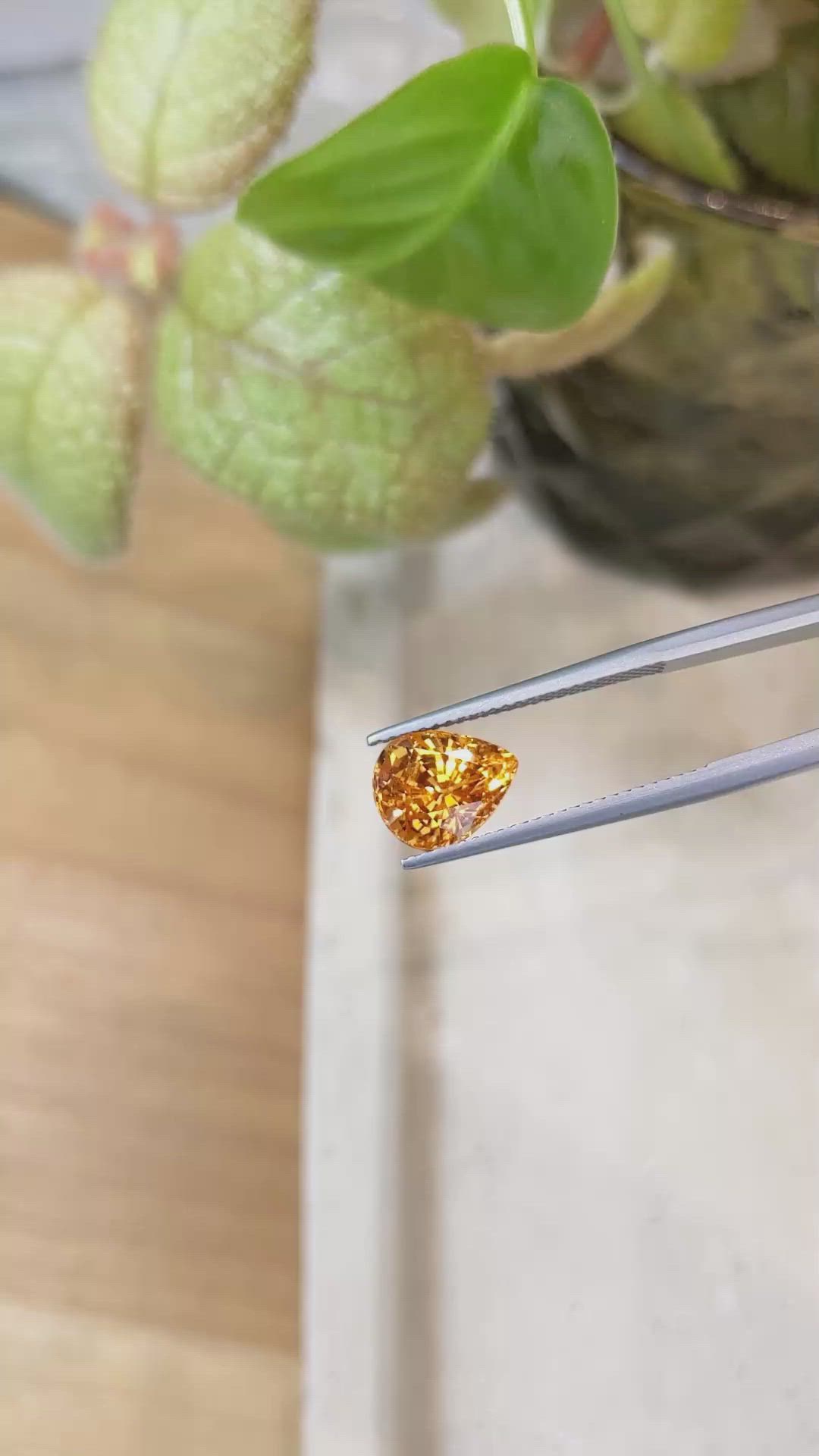 4.10 Ct. Spessartite Garnet from Ceylon (Sri Lanka) Size Video