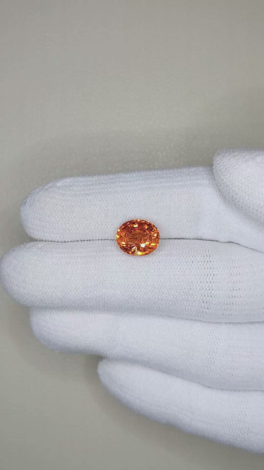 3.14 Ct. Spessartite Garnet from Ceylon (Sri Lanka) Size Video