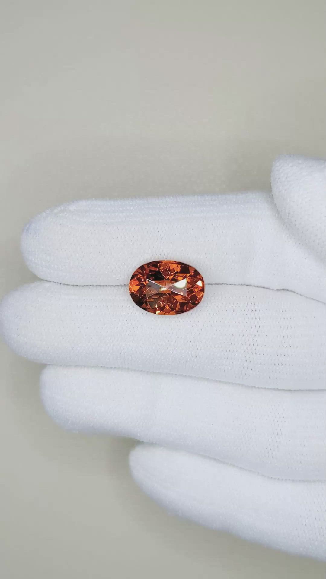 6.24 Ct. Spessartite Garnet from Ceylon (Sri Lanka) Size Video