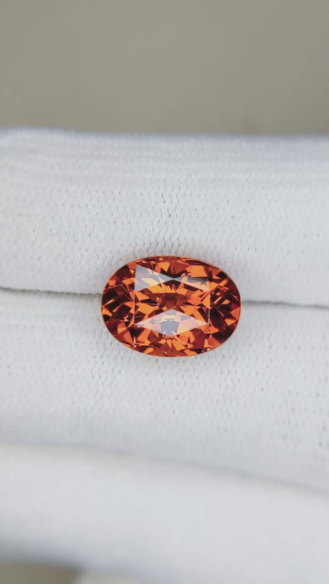 6.24 Ct. Spessartite Garnet from Ceylon (Sri Lanka) Size Video