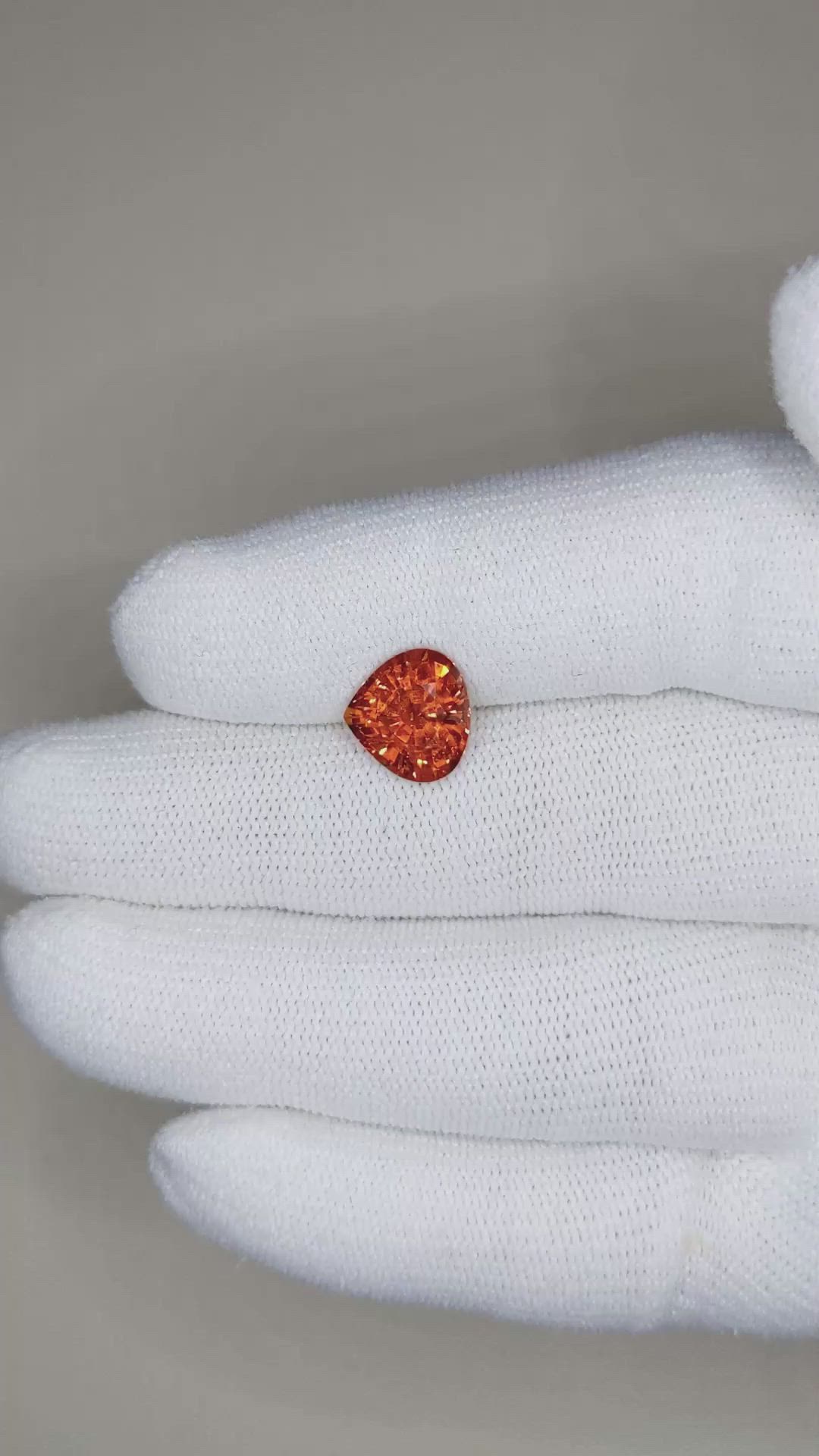 4.13 Ct. Spessartite Garnet from Ceylon (Sri Lanka) Size Video