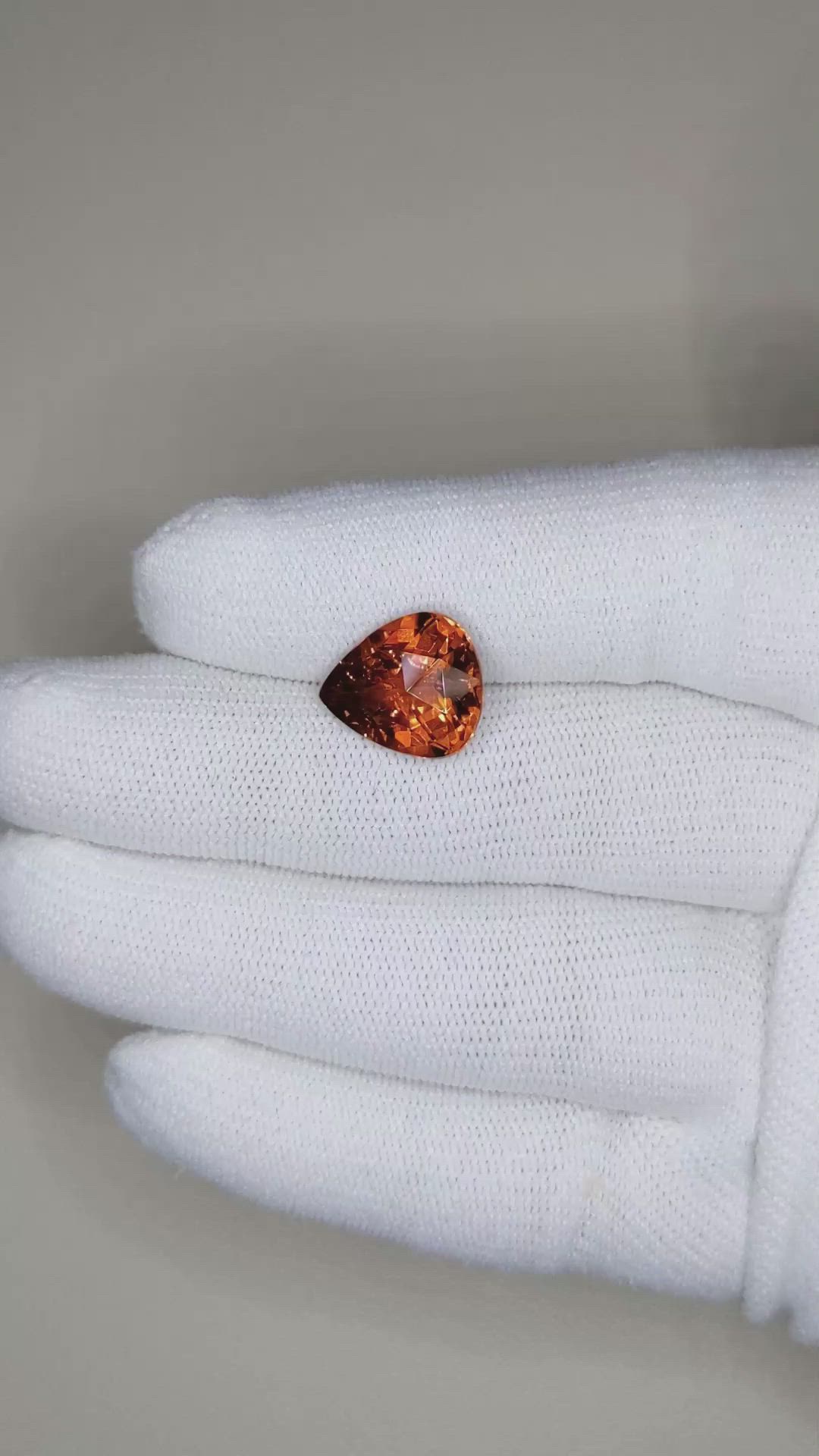 8.18 Ct. Spessartite Garnet from Ceylon (Sri Lanka) Size Video