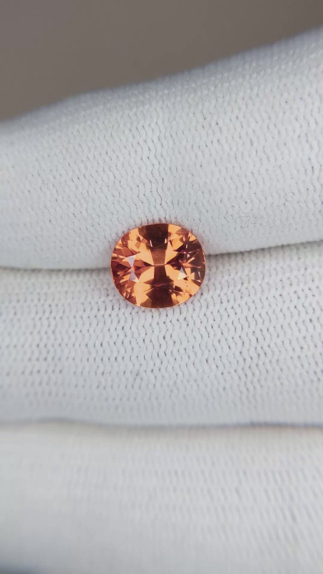 2.86 Ct. Spessartite Garnet from Ceylon (Sri Lanka) Size Video