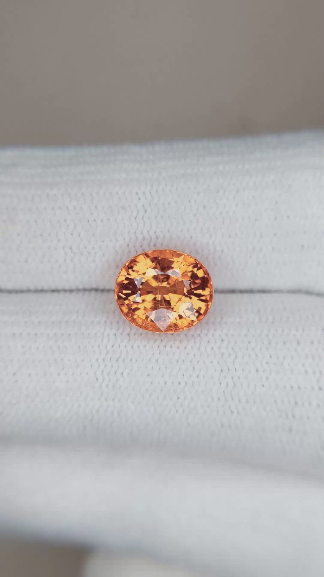 3.74 Ct. Spessartite Garnet from Ceylon (Sri Lanka) Size Video
