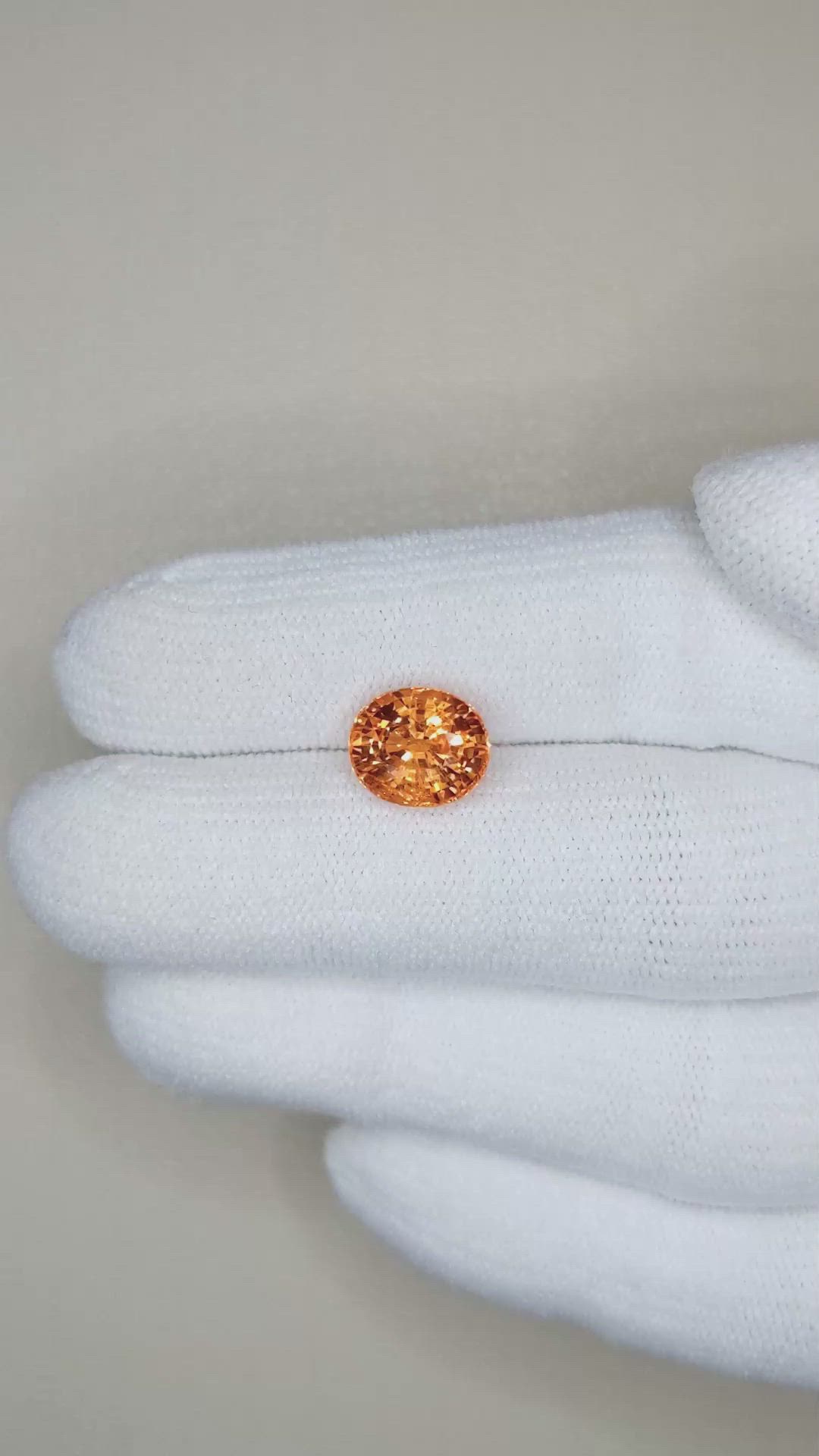 3.74 Ct. Spessartite Garnet from Ceylon (Sri Lanka) Size Video