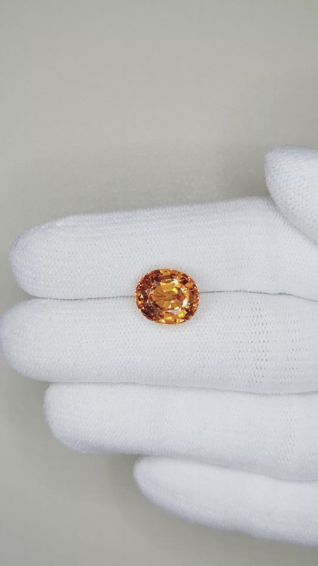 5.44 Ct. Spessartite Garnet from Ceylon (Sri Lanka) Size Video