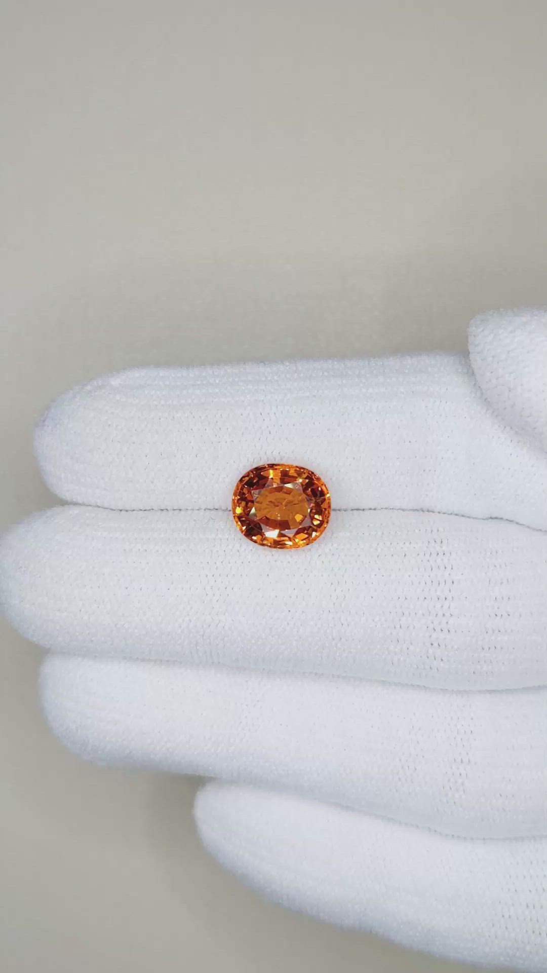 3.40 Ct. Spessartite Garnet from Ceylon (Sri Lanka) Size Video