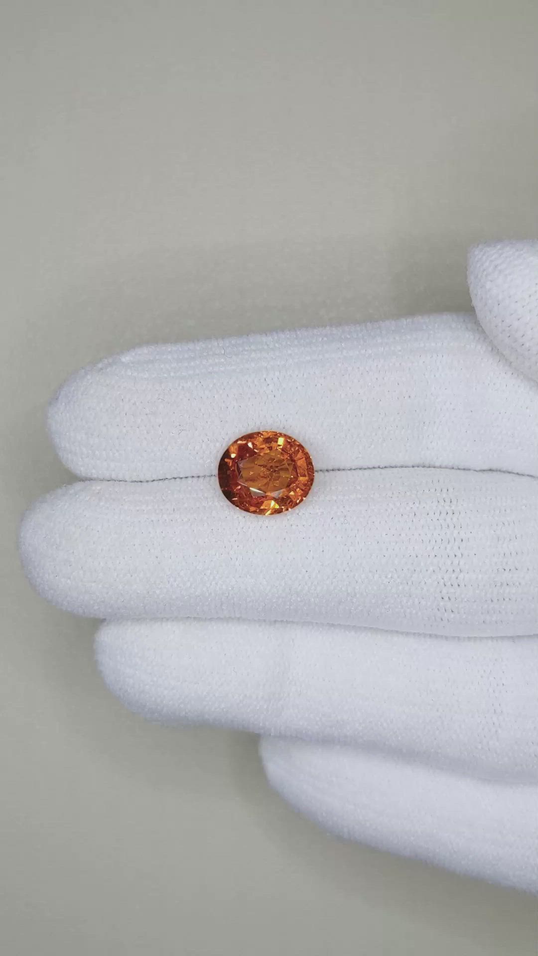 3.31 Ct. Spessartite Garnet from Ceylon (Sri Lanka) Size Video
