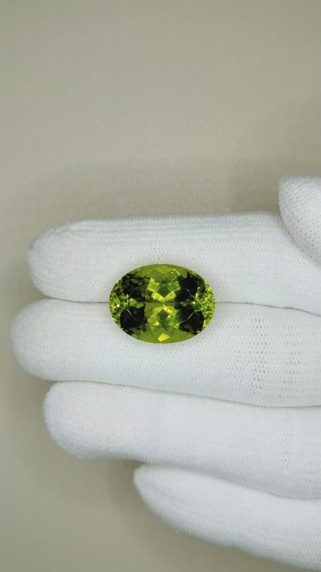 13.67 Ct. Peridot from Burma (Myanmar) Size Video