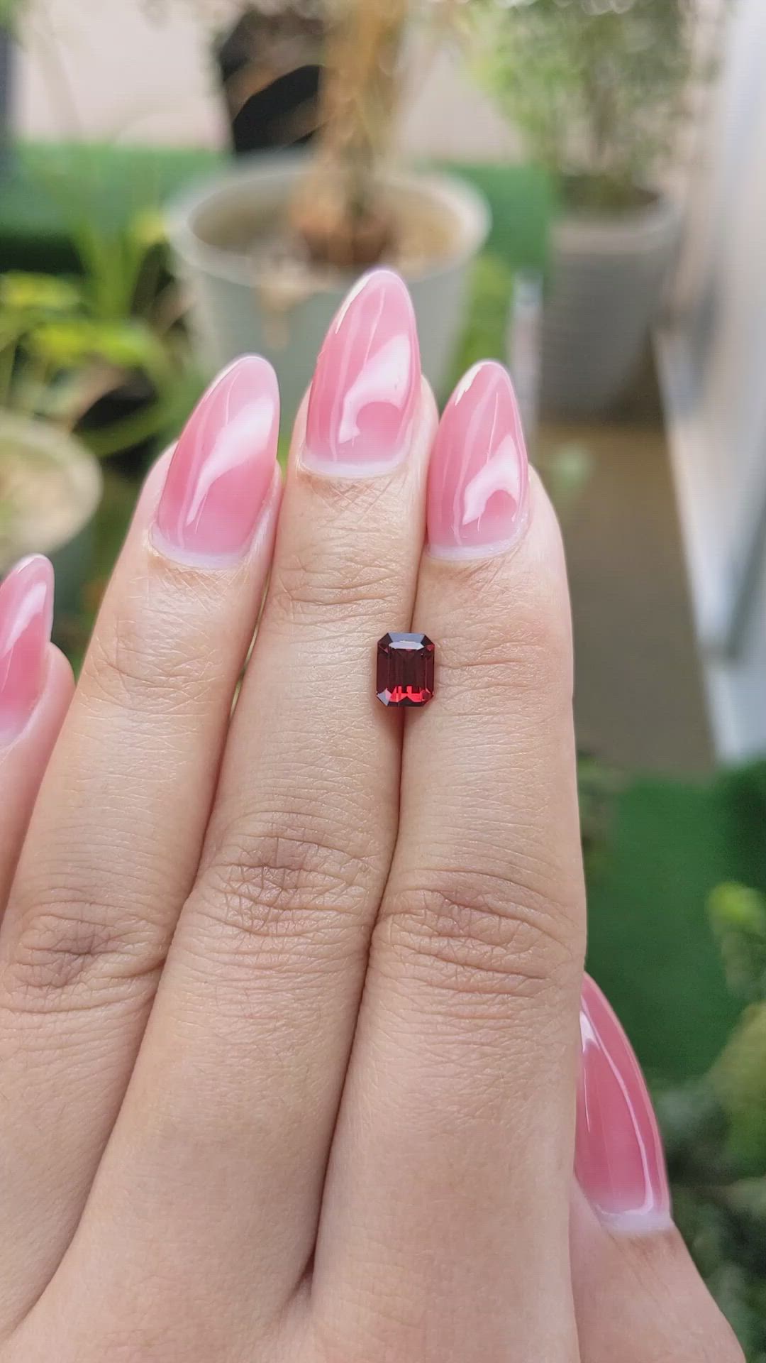 1.25 Ct. Garnet from Ceylon (Sri Lanka) Size Video