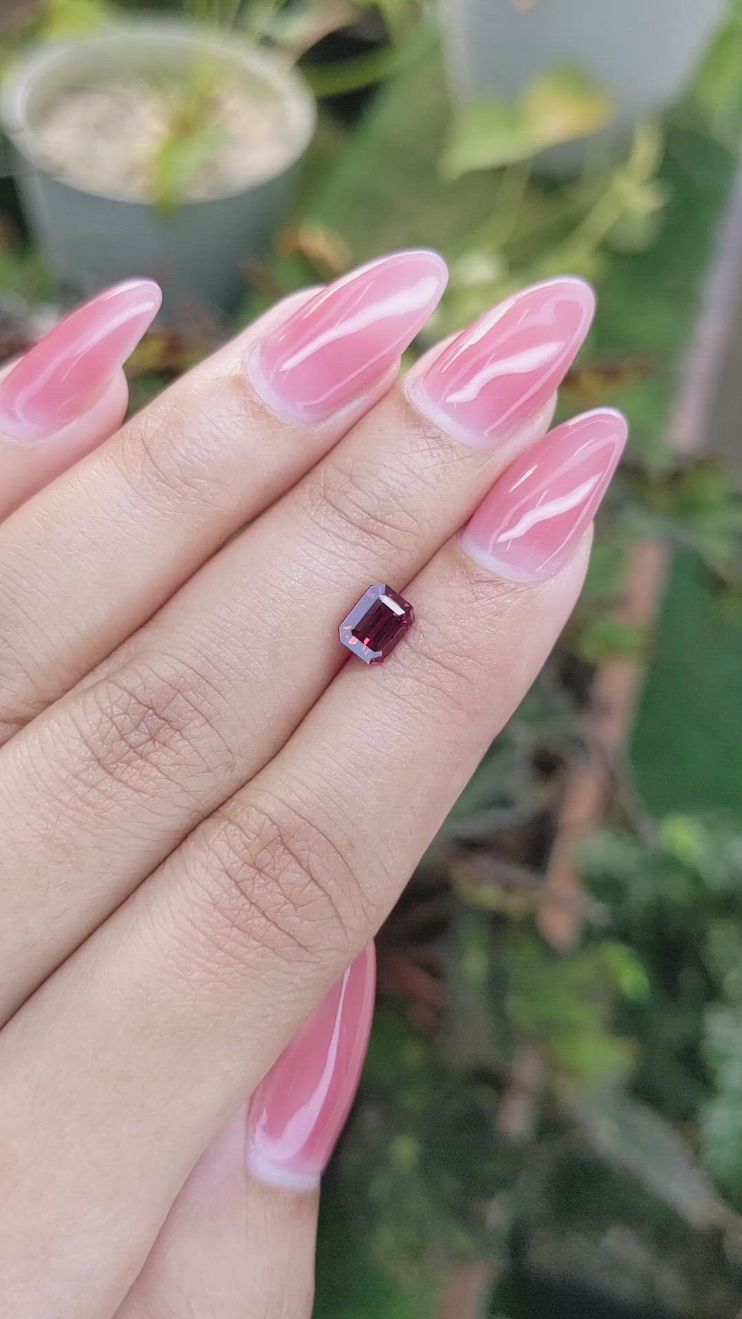 1.25 Ct. Garnet from Ceylon (Sri Lanka) Size Video