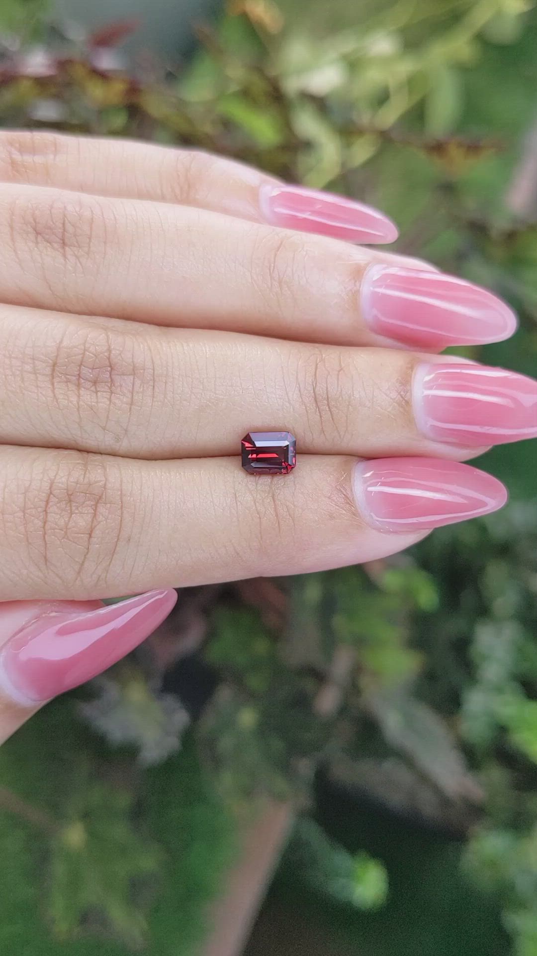 1.25 Ct. Garnet from Ceylon (Sri Lanka) Size Video