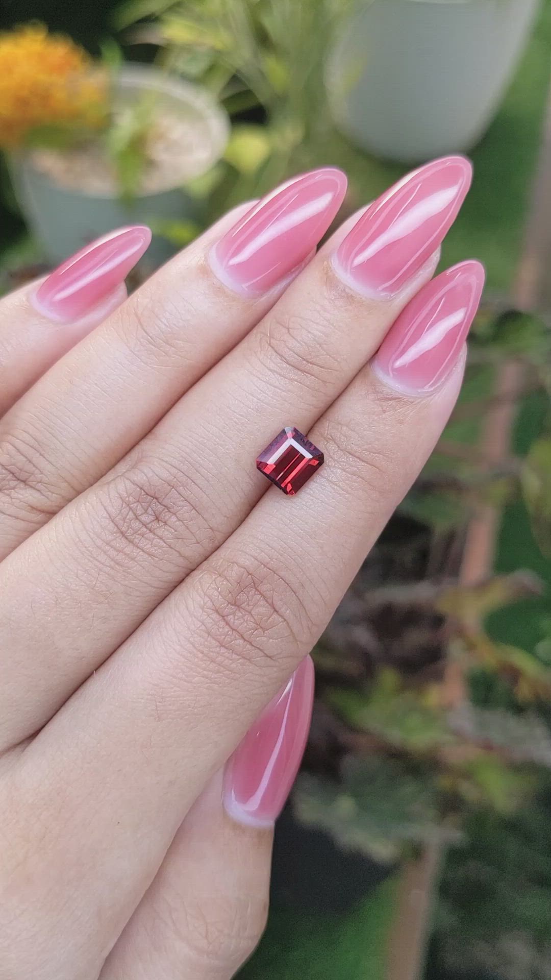 1.52 Ct. Garnet from Ceylon (Sri Lanka) Size Video