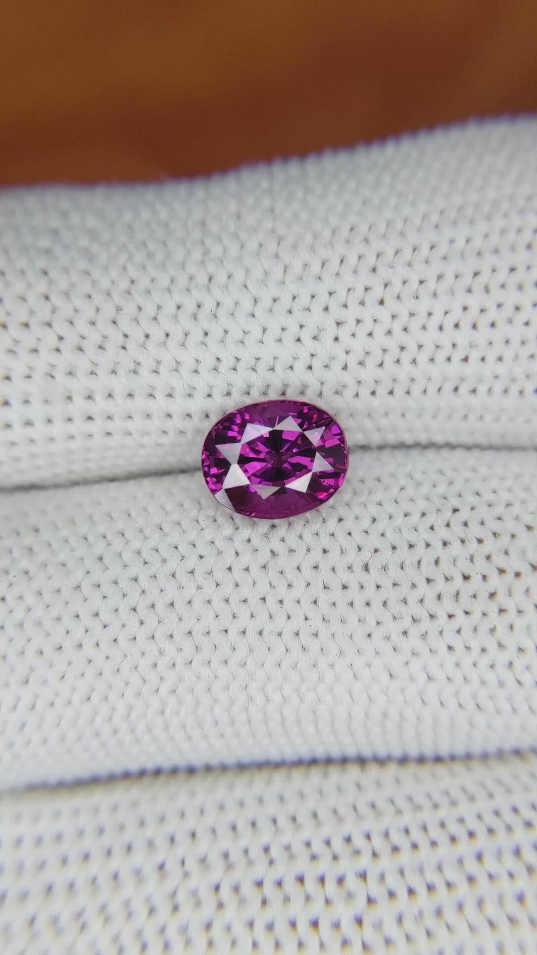 2.02 Ct. Rhodolite Garnet from Ceylon (Sri Lanka) Size Video
