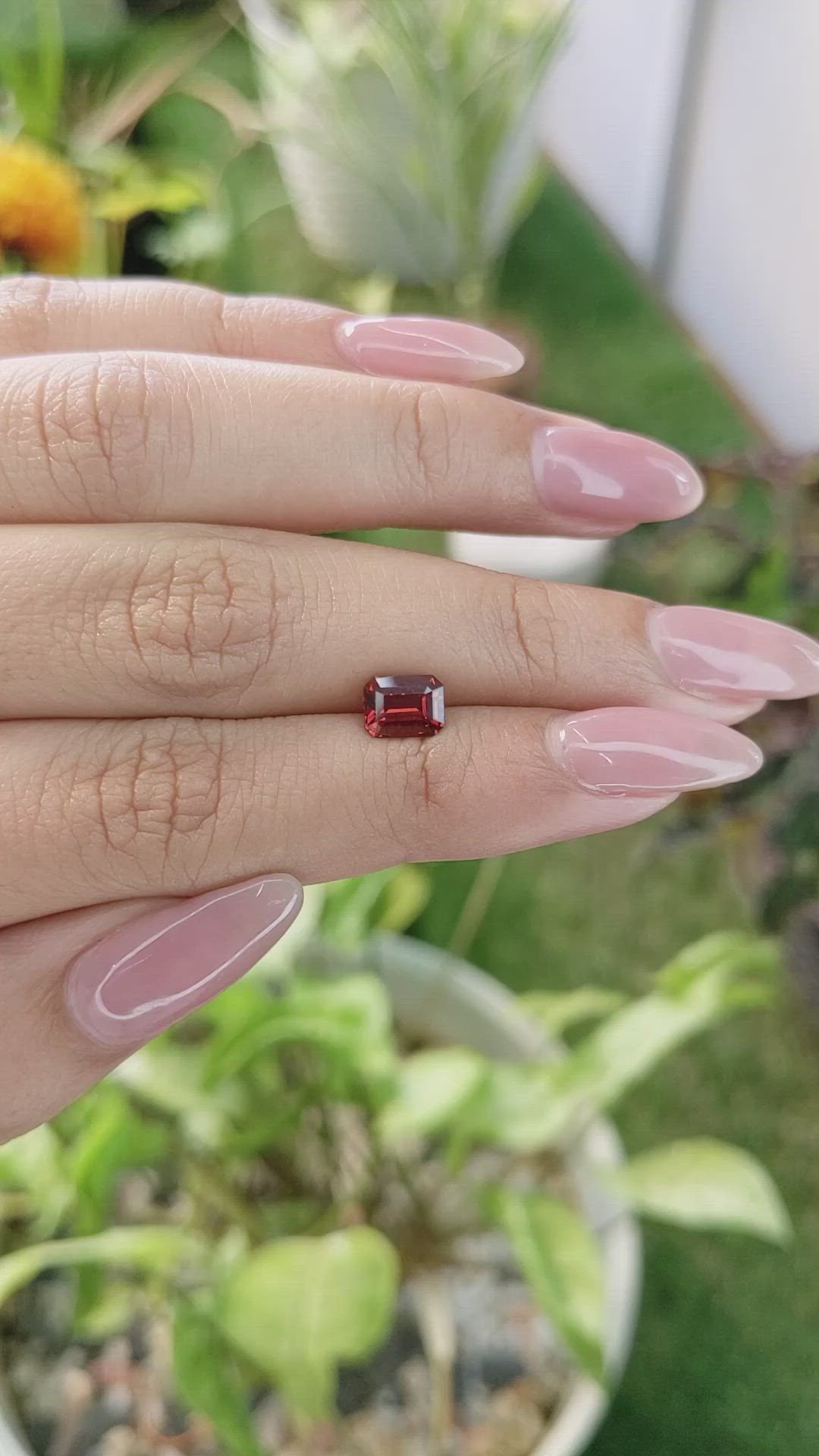 1.22 Ct. Garnet from Ceylon (Sri Lanka) Size Video