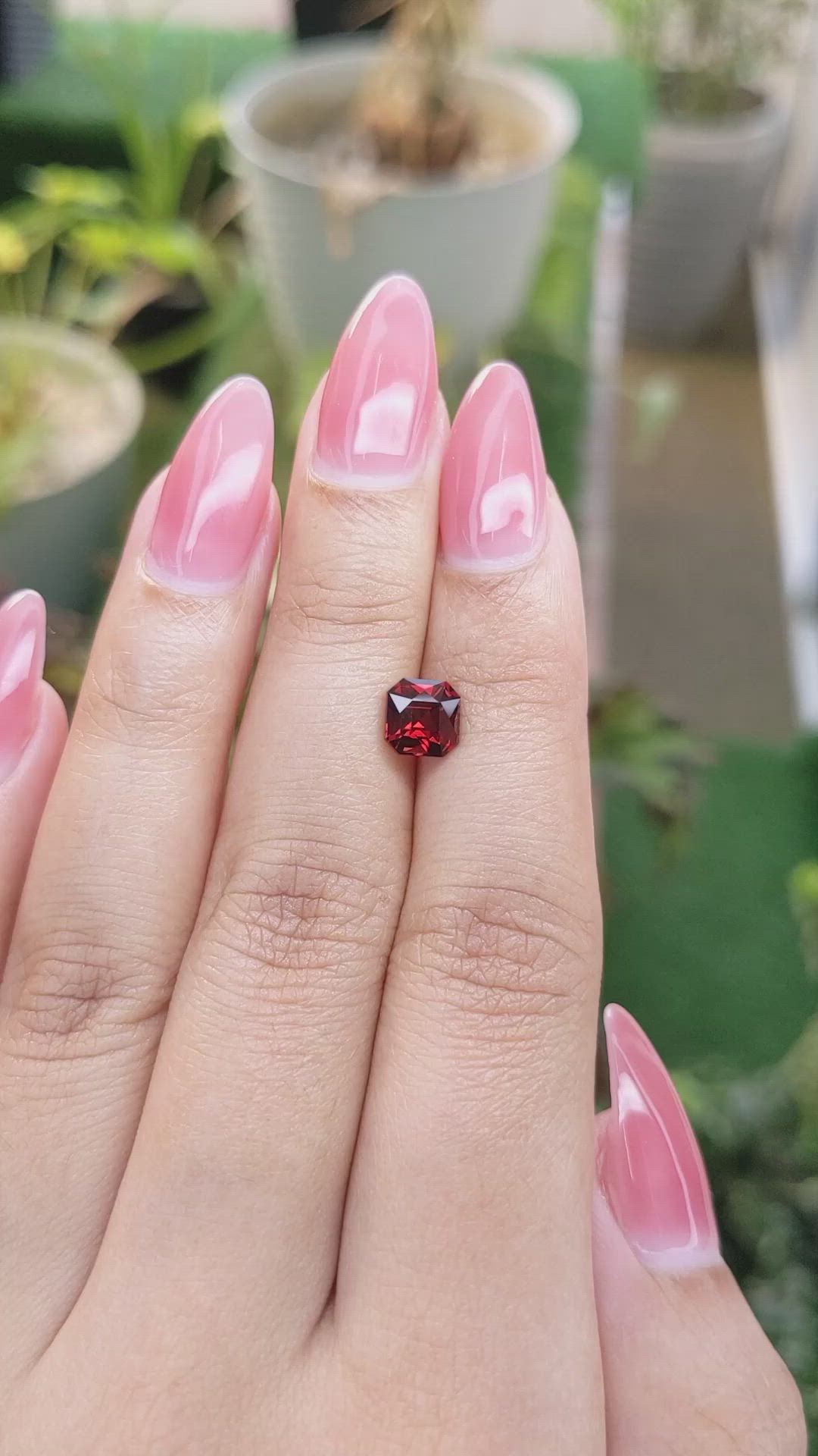 1.49 Ct. Garnet from Ceylon (Sri Lanka) Size Video