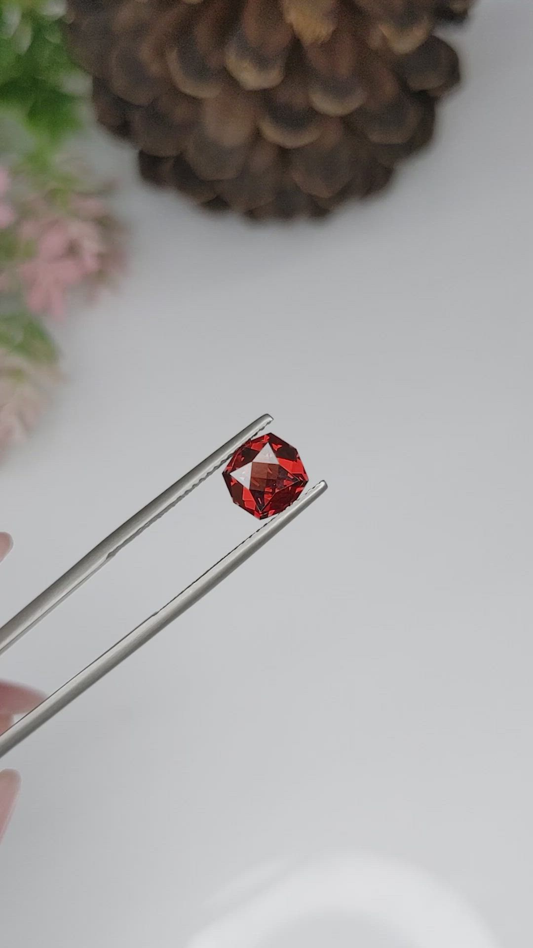 1.71 Ct. Garnet from Ceylon (Sri Lanka) Size Video